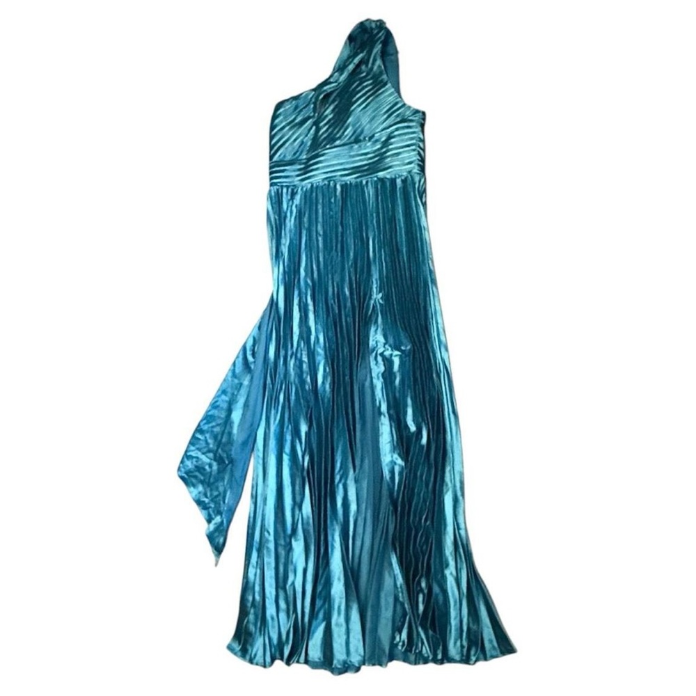 Teal night satin gown teal dress